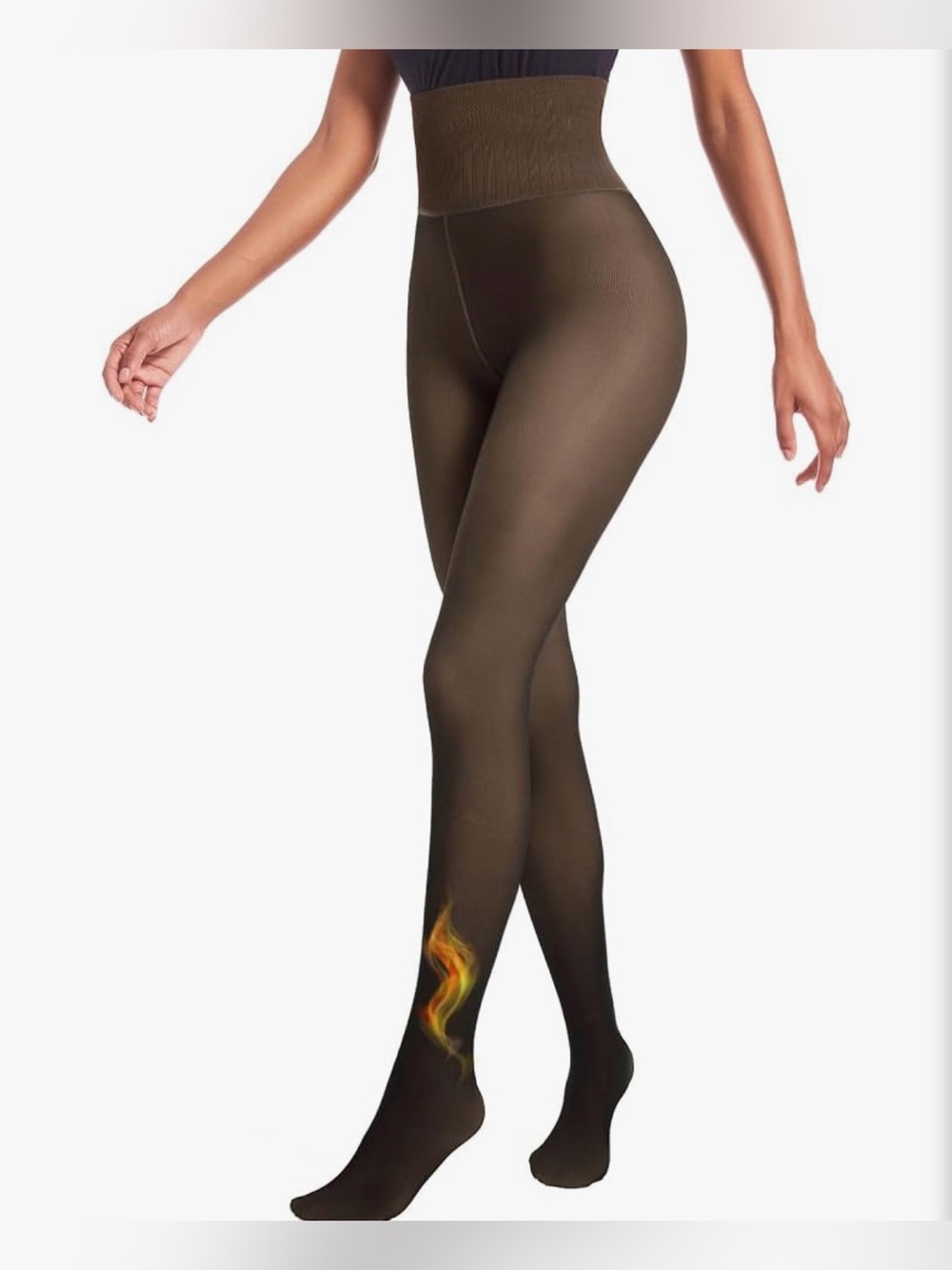 High Waist Fleece Lined Faux Pantyhose